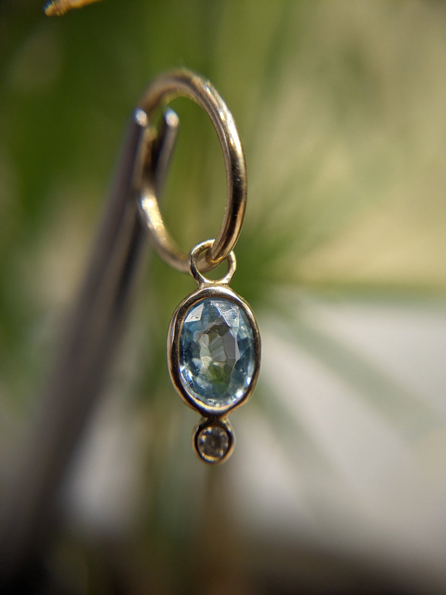 Blue Zircon Charm - Aurum Deorum - piercing jewellery