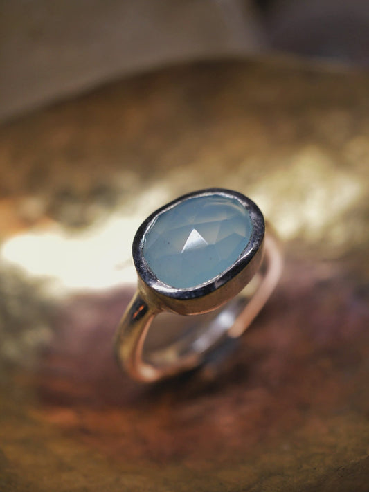 Chalcedony and Silver Ring - Aurum Deorum - Silver Jewellery