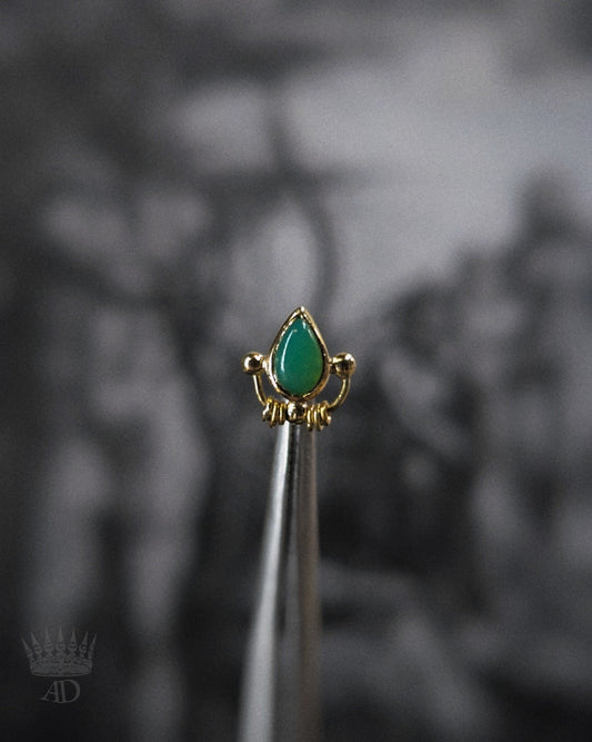 Chrysoprase Comet - Aurum Deorum - piercing jewellery
