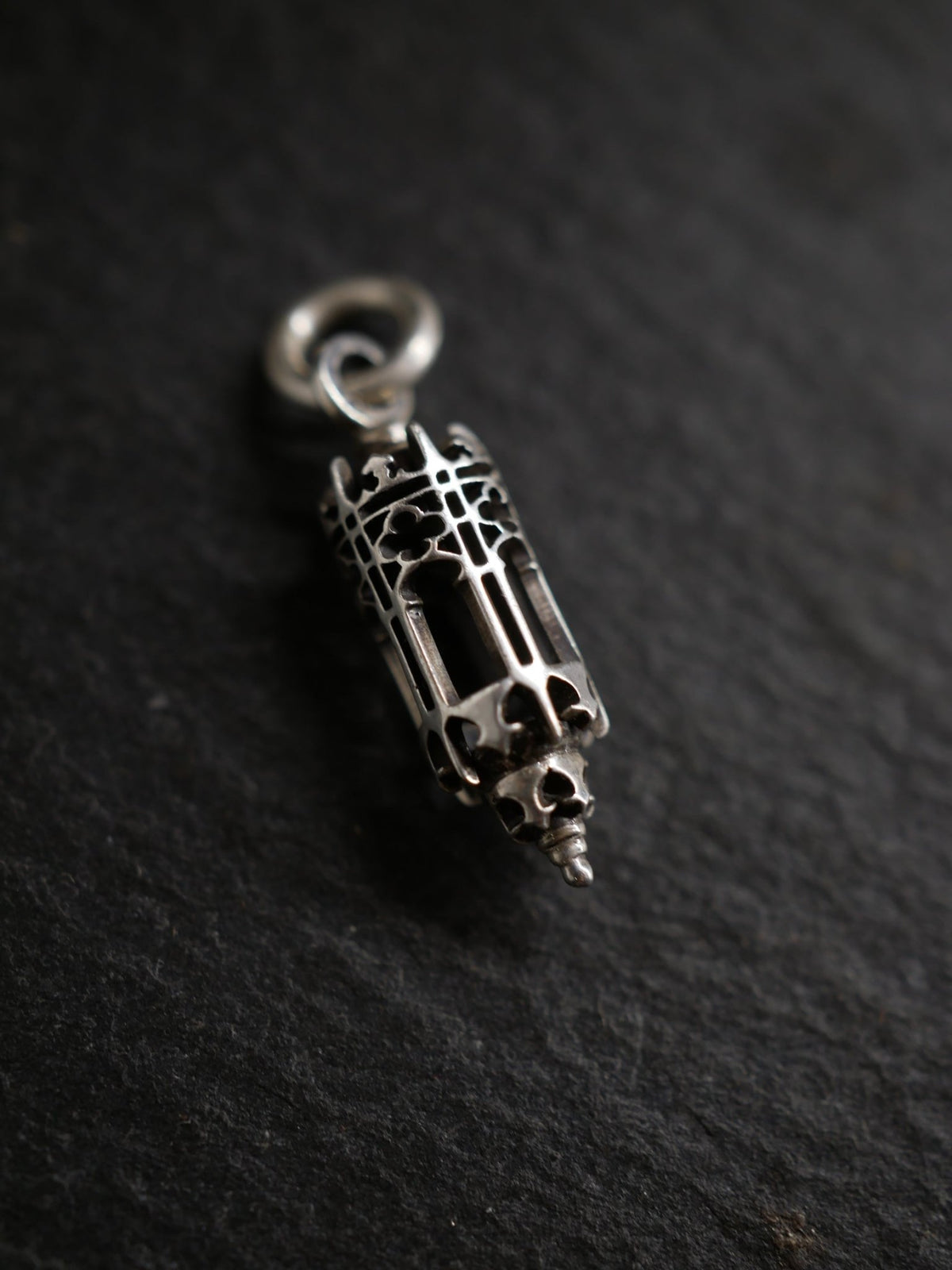 Gothica 1880 Sterling Silver Lantern Charm, sterling silver pendant with Gothic architecture influence by Aurum Deorum