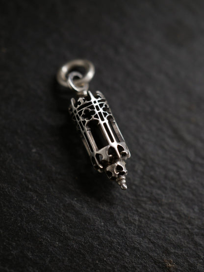Gothica 1880 Sterling Silver Lantern Charm, sterling silver pendant with Gothic architecture influence by Aurum Deorum
