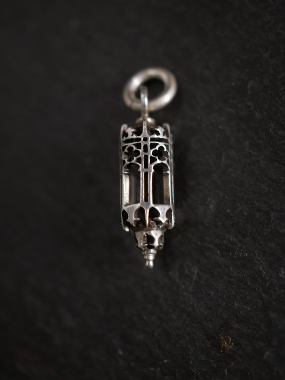 Gothica 1880 Sterling Silver Lantern Charm, sterling silver pendant with Gothic architecture influence by Aurum Deorum