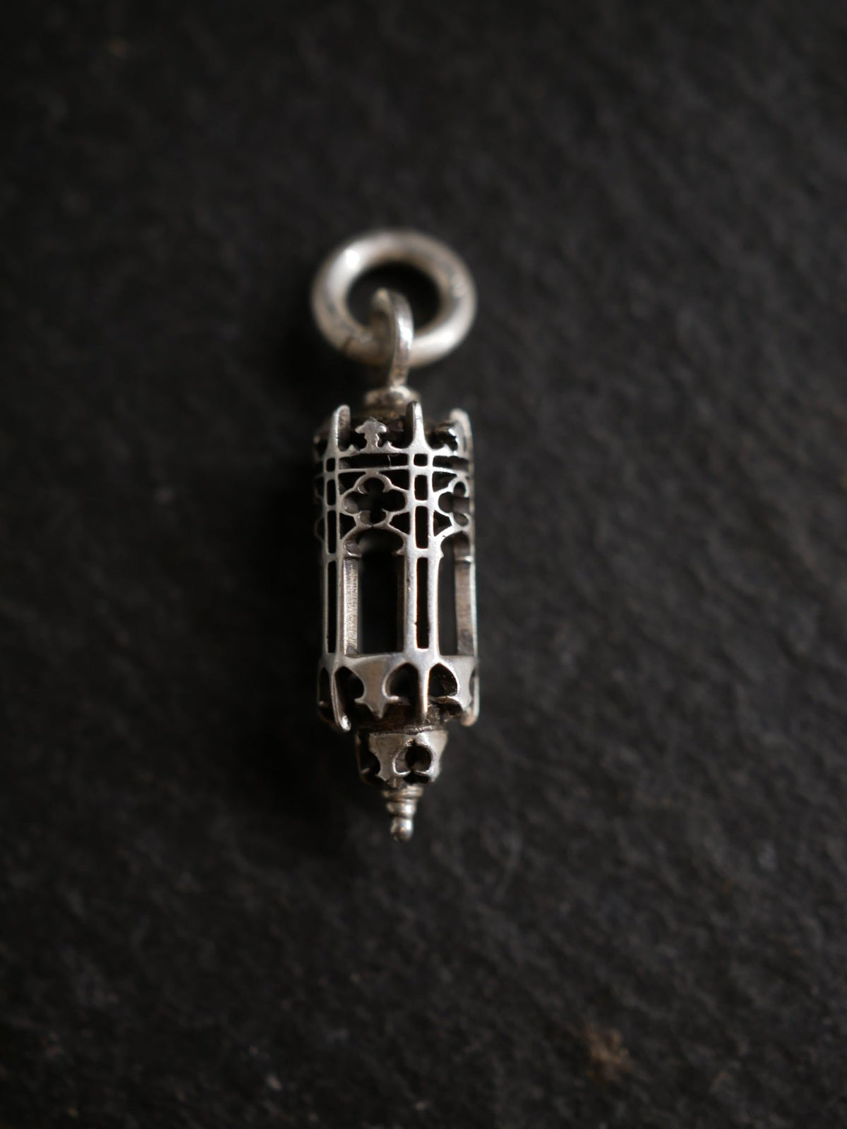 Gothica 1880 Sterling Silver Lantern Charm, sterling silver pendant with Gothic architecture influence by Aurum Deorum