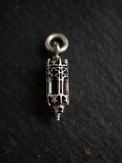Gothica 1880 Sterling Silver Lantern Charm, sterling silver pendant with Gothic architecture influence by Aurum Deorum
