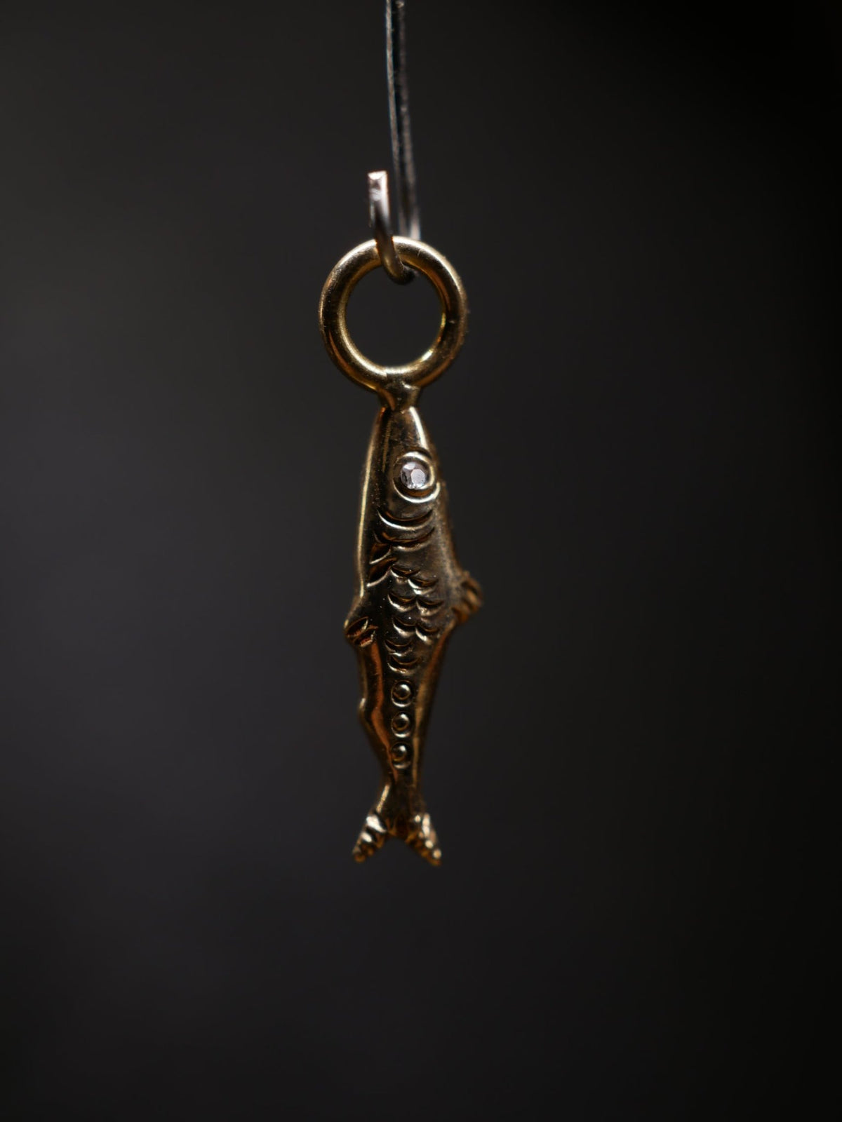 Minnow 14k Gold Moissanite Fish Charm - Daruda Trading Co.