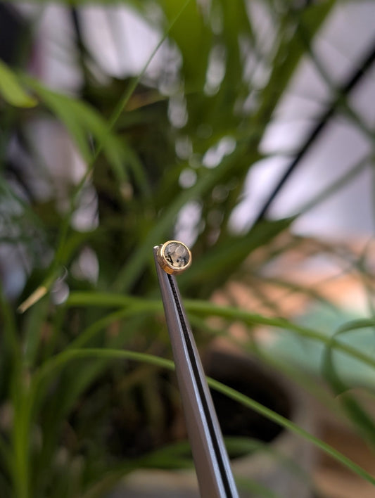 Moss Agate No.5 Threadless End - Aurum Deorum - piercing jewellery
