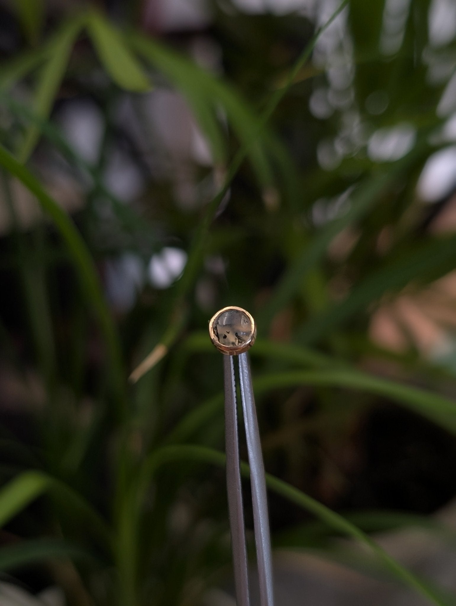 Moss Agate No.5 Threadless End - Aurum Deorum - piercing jewellery