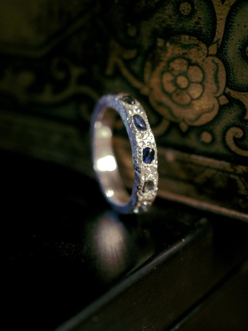 Sapphire and Silver Ring - Aurum Deorum - Silver Jewellery