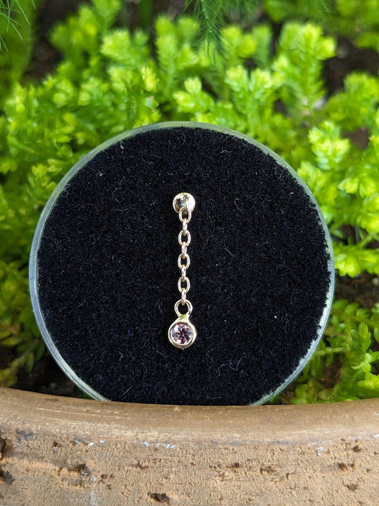 sapphire charm end - Aurum Deorum - piercing jewellery