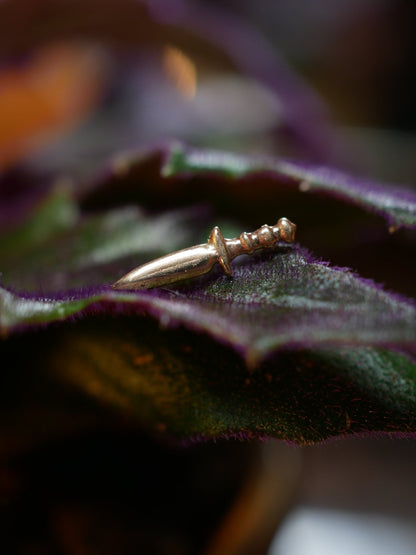 Sword Threadless End, moissanite threadless piercing end by Aurum Deorum