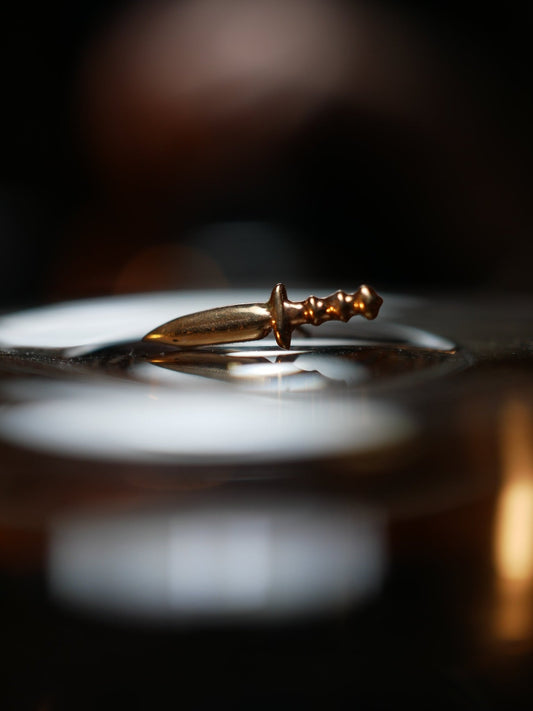 Sword Threadless End, moissanite threadless piercing end by Aurum Deorum