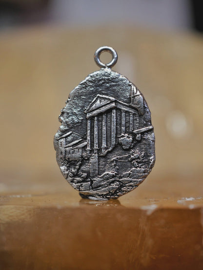 Temple of Hercules Pendant, sterling silver pendant by Aurum Deorum