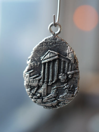 Temple of Hercules Pendant, sterling silver pendant by Aurum Deorum
