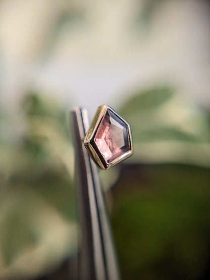 Tourmi shard no.2 in 14k yellow gold with tourmaline