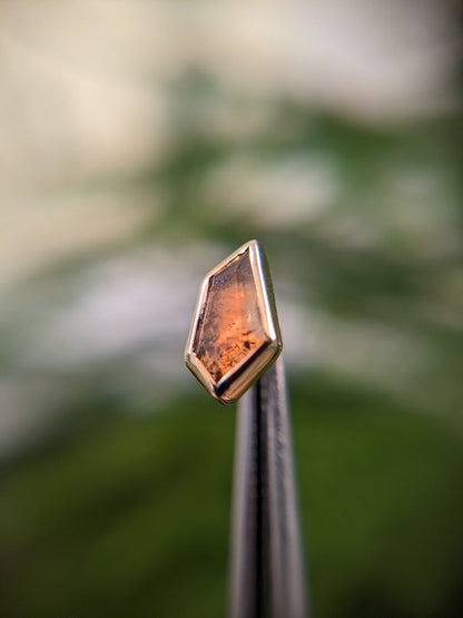 Tourmi shard no.4 in 14k yellow gold with tourmaline, view 2