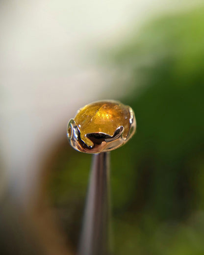 Turmali Ornatia no.3, solid 14k gold tourmaline threadless piercing end by Aurum Deorum